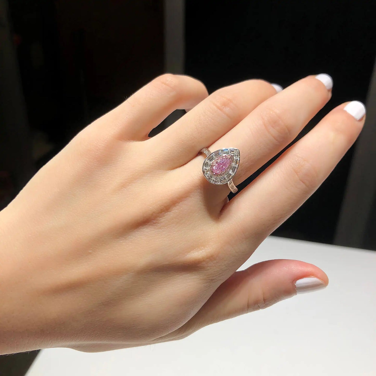 1.84ct Fancy Light Pink Diamond Ring
