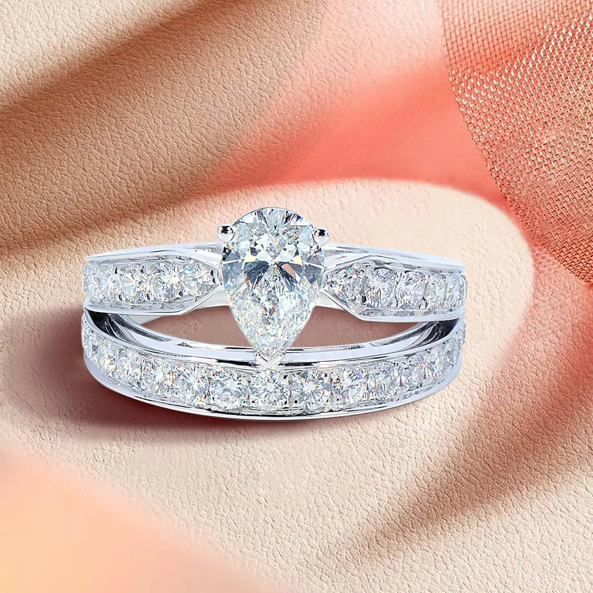 2.13ct Pear Cut White Diamond Ring