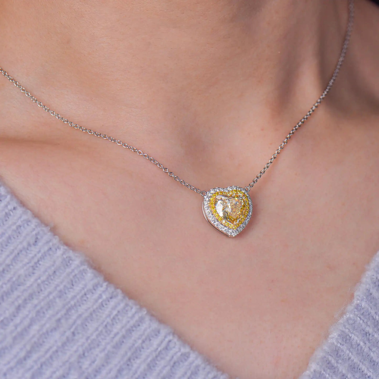 3.91ct Fancy Deep Yellow Diamond Pendent