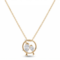 Love Birds Pear Cut Diamond Pendant Necklace