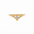 V-Shaped Diamond Chevron Ring / Solitaire Contour Band