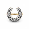 Pave Diamond Horseshoe Statement Ring
