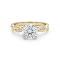 Classic Round Solitaire Engagement Ring Twisted Band