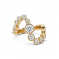 Bezel Set Graduated Diamond Wave Bypass Ring