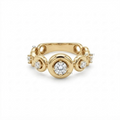Puffy Bezel-Set Graduated Diamond Statement Ring