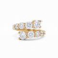 Prong-Set Graduated Bypass Diamond Statement Ring