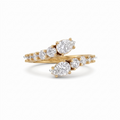 Open Bypass Lab-Grown Diamond Wrap Ring Pear & Round