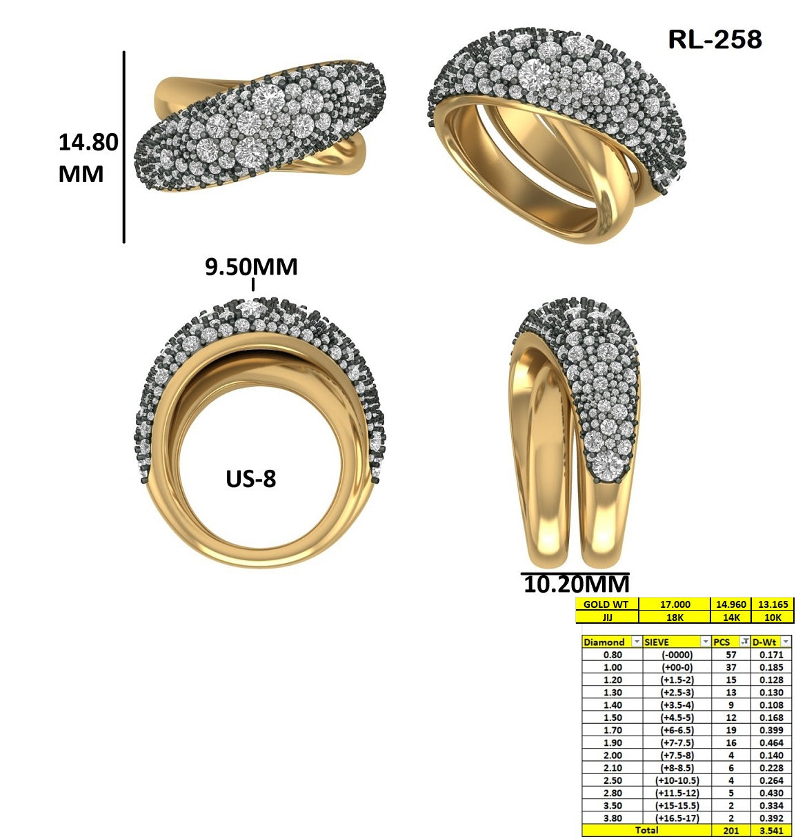 Pavé Lab Grown Diamond Bembe Crossover Dome Statement Ring