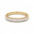 Vertical Baguette Cut Diamond Half Eternity Wedding Band