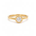 Bezel Set Solitaire Diamond Ring / Modern Minimalist Band