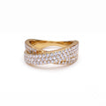 Wide Criss-Cross Pave Statement Ring