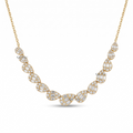Baguette and Round Lab-Grown Diamond Leaf Cluster Necklace