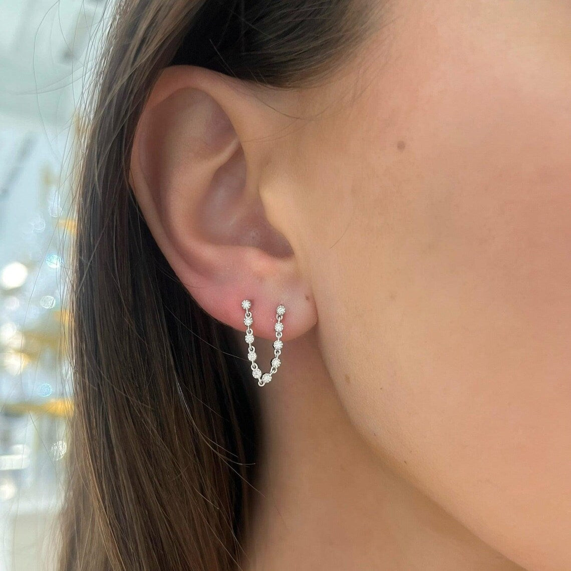 Double Piercing Dangle Earring