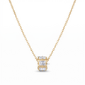 Emerald Cut Diamond Spacer Wheel Charm Pendant | Eternity Rondelle