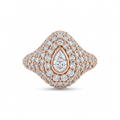 Pave Diamond Statement Ring with Pear Center Stone
