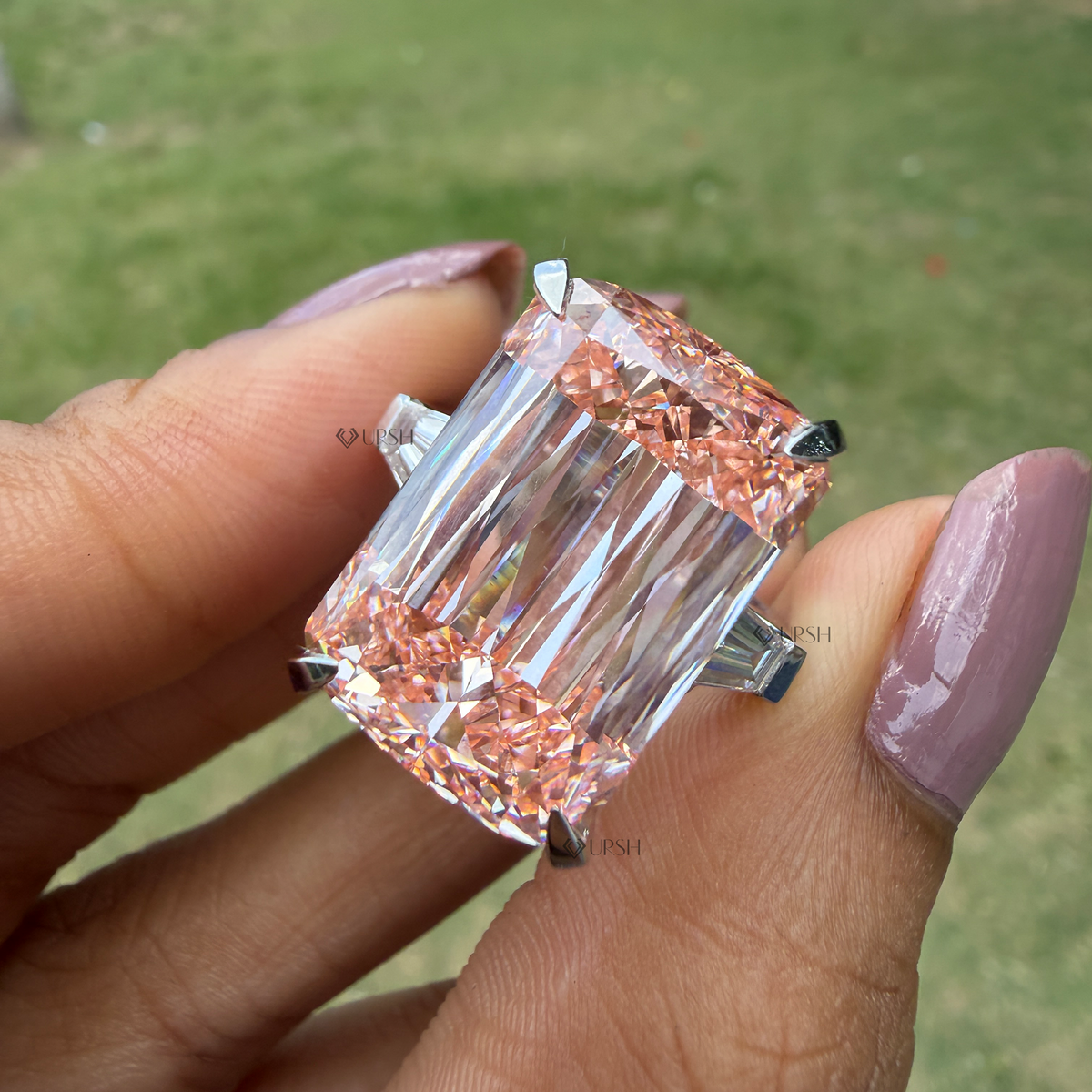 20ct Criss Cut Pink Diamond Engagement Ring