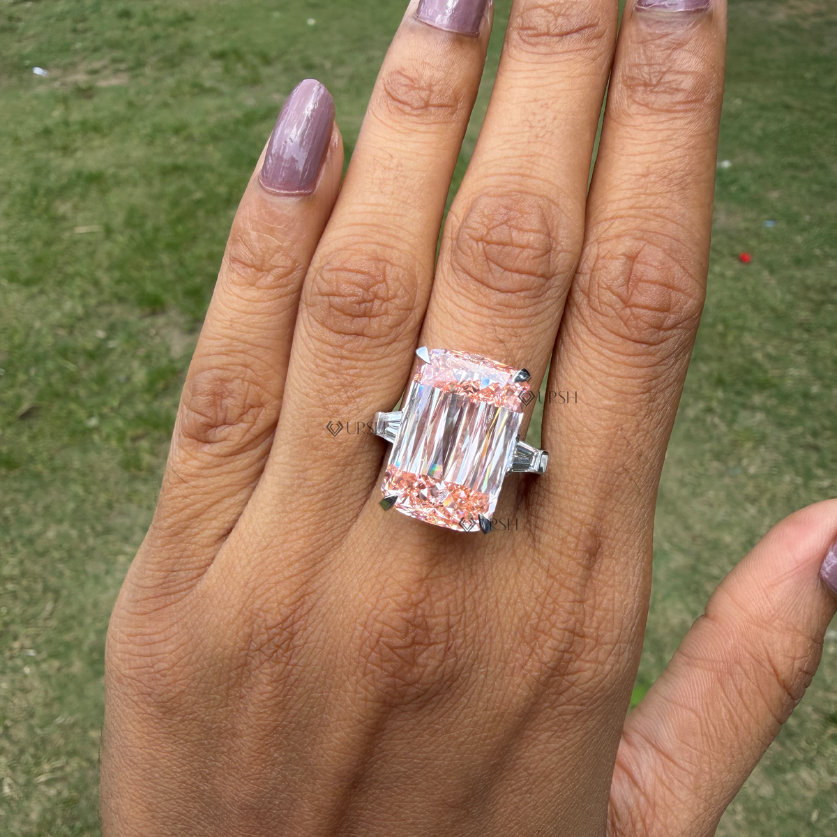 20ct Criss Cut Pink Diamond Engagement Ring