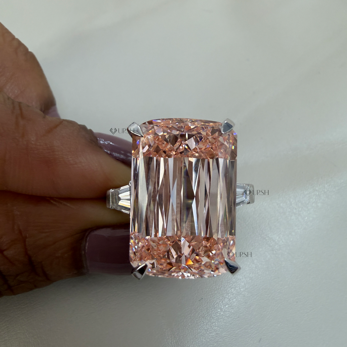 20ct Criss Cut Pink Diamond Engagement Ring