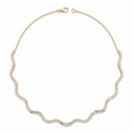 Wavy Diamond Tennis Chain Necklace