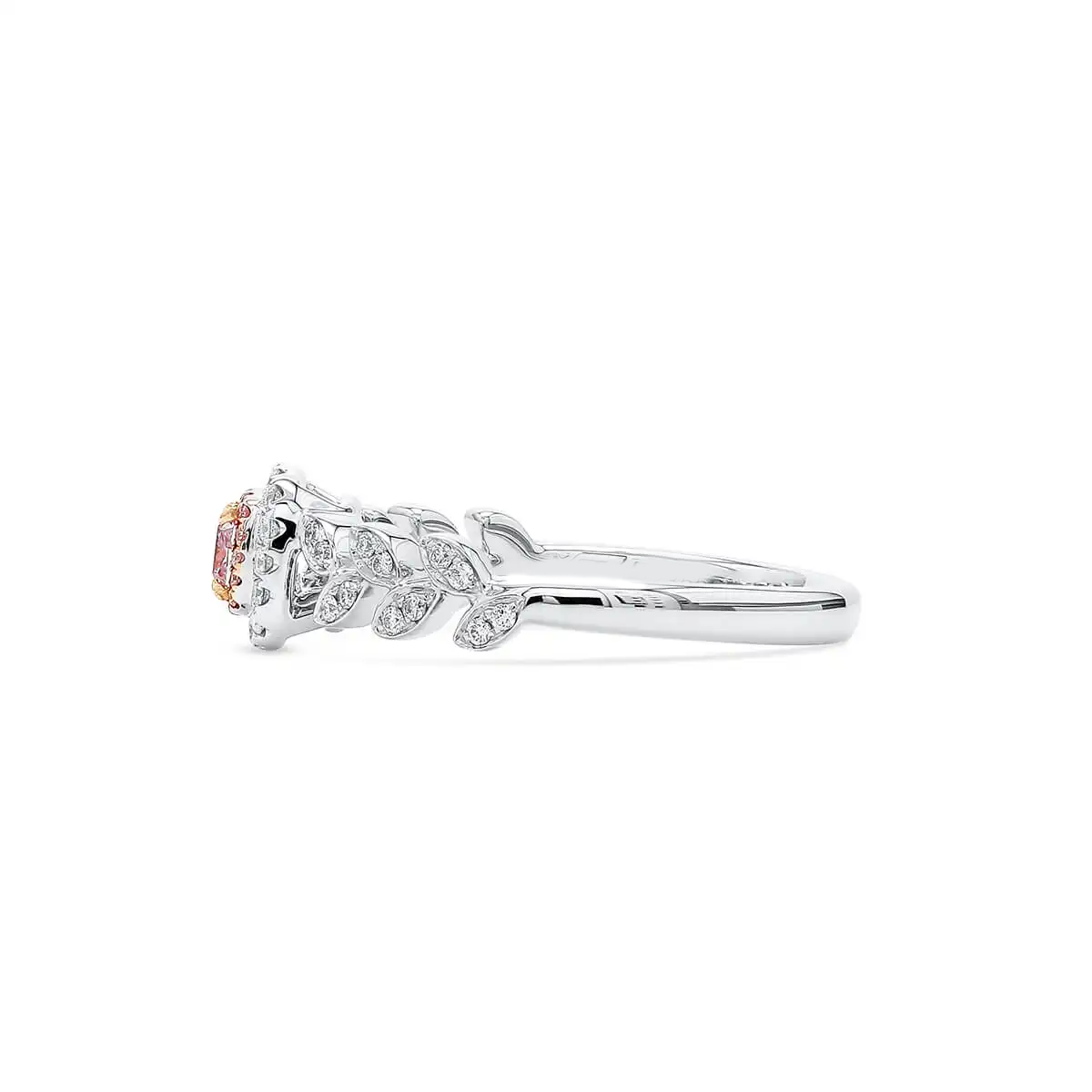 0.32 Radiant Cut Fancy-Colored Pink Diamond Ring