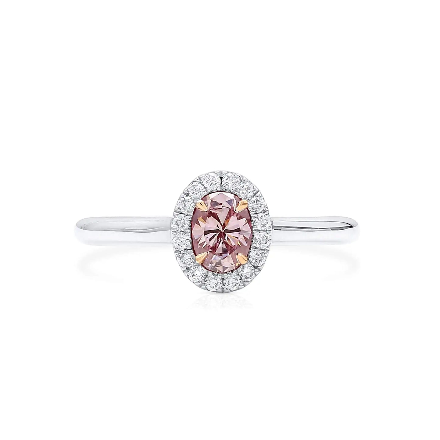 0.49ct Oval Cut Fancy Pink Diamond Ring