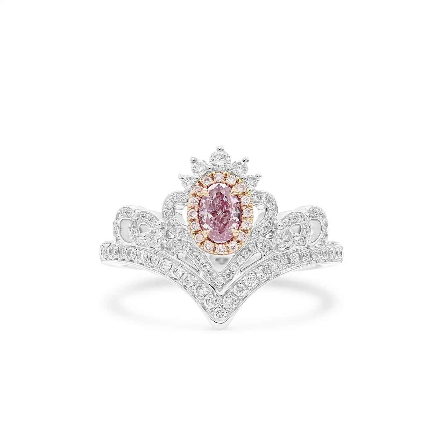 0.68ct Oval Cut Fancy-Purple Pink Diamond Ring