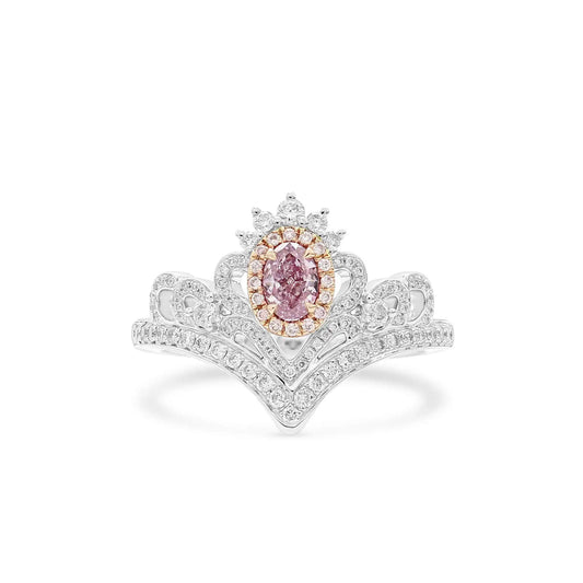 0.68ct Oval Cut Fancy-Purple Pink Diamond Ring