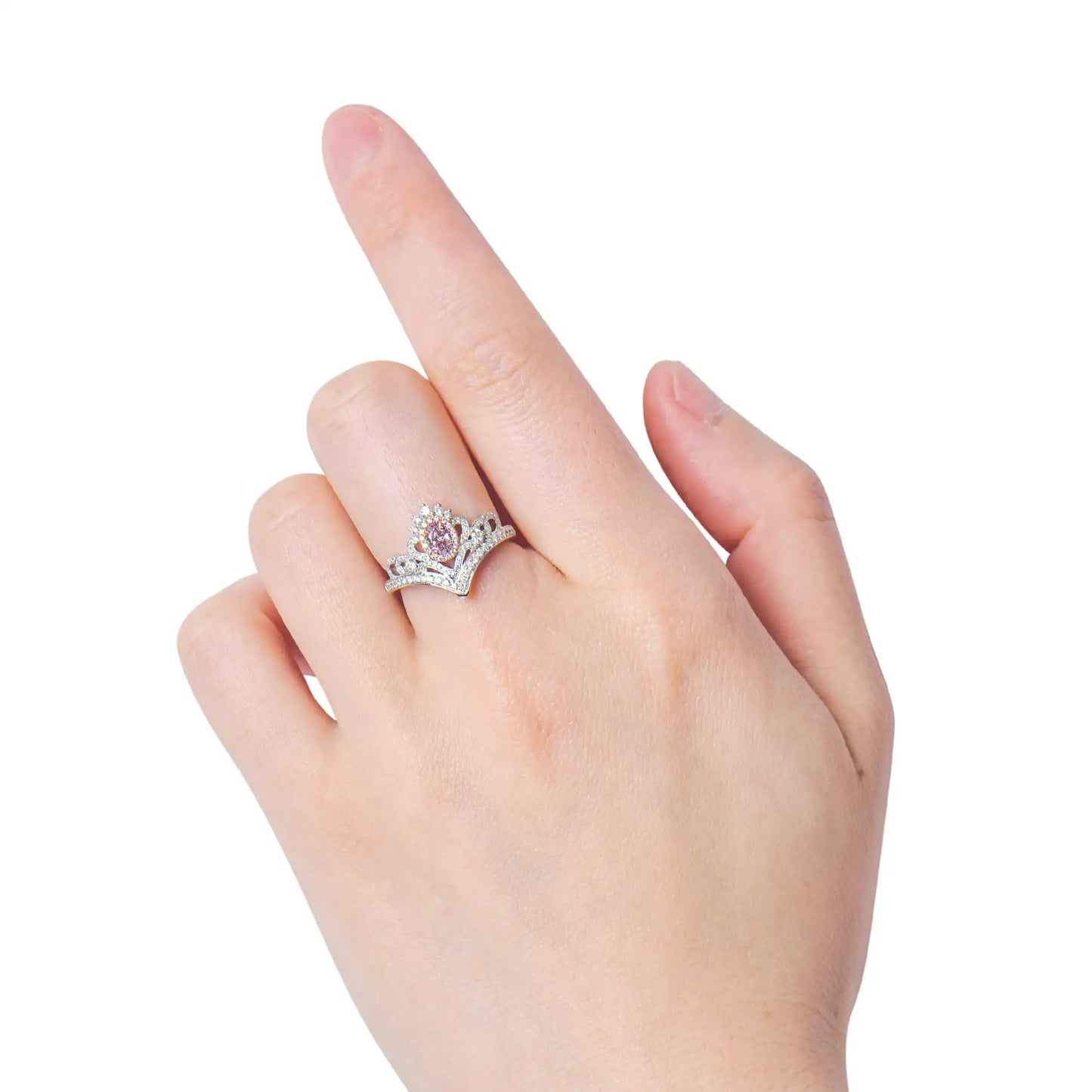 0.68ct Oval Cut Fancy-Purple Pink Diamond Ring