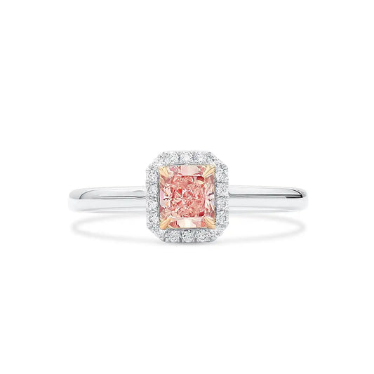 0.75 Radiant Cut Fancy-Colored Light Pink Diamond Ring