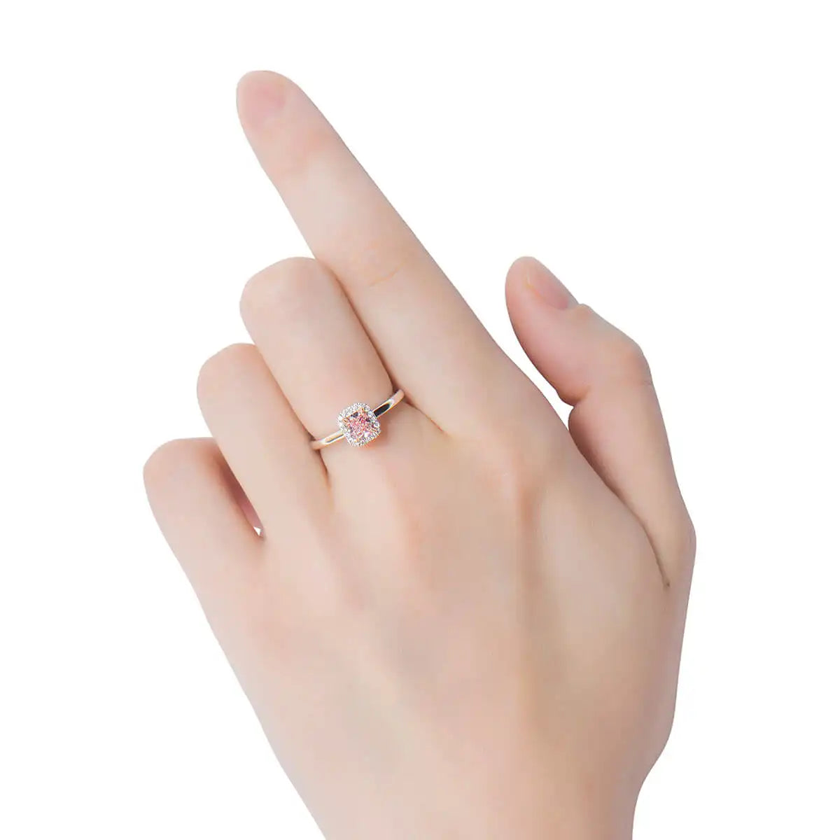 0.75 Radiant Cut Fancy-Colored Light Pink Diamond Ring