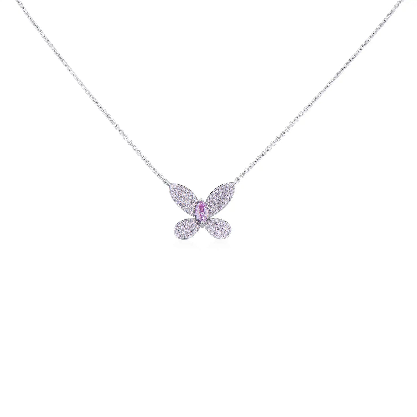 0.80ct Fancy Light Pink Diamond Necklace