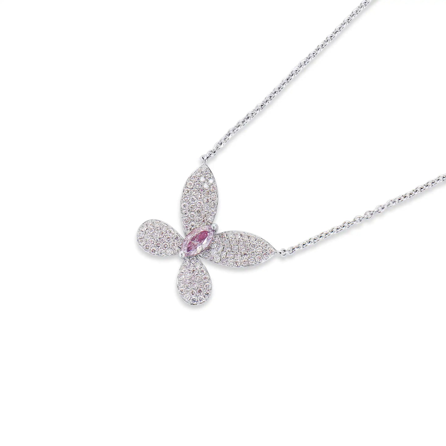 0.80ct Fancy Light Pink Diamond Necklace