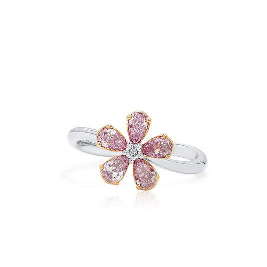 0.83ct Pear Cut Fancy Pink Diamond Ring