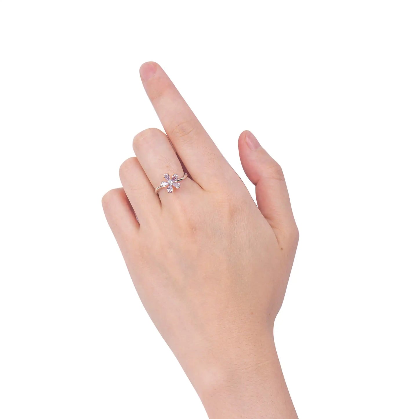 0.83ct Pear Cut Fancy Pink Diamond Ring