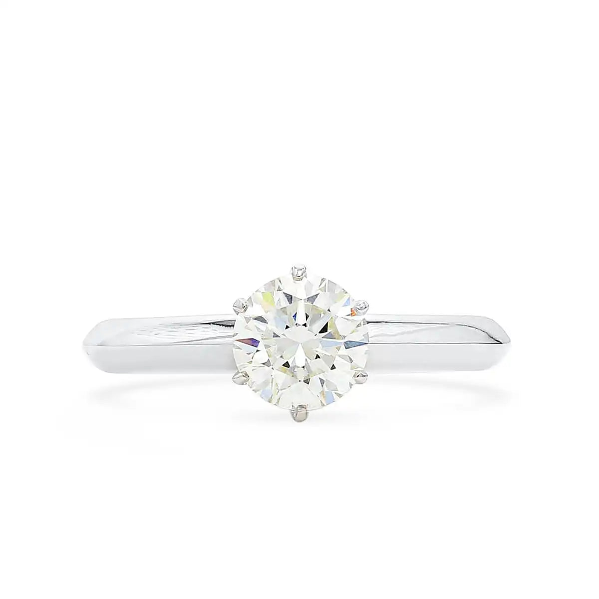 0.89ct Round Brillant Cut White Diamond Ring