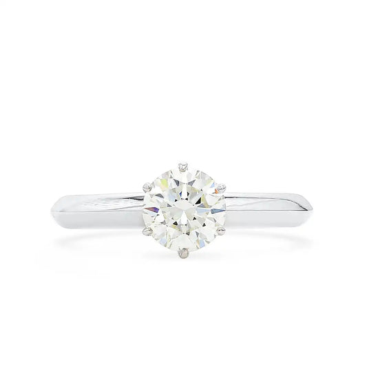 0.89ct Round Brillant Cut White Diamond Ring
