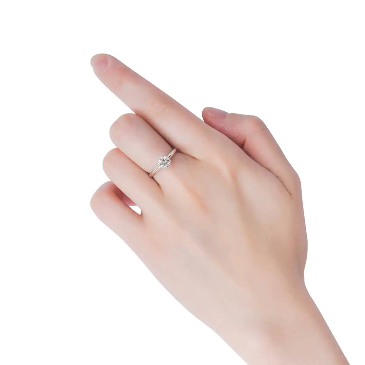 0.89ct Round Brillant Cut White Diamond Ring