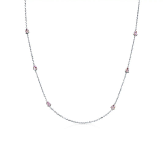 0.98ct Fancy Light Pink Diamond Necklace