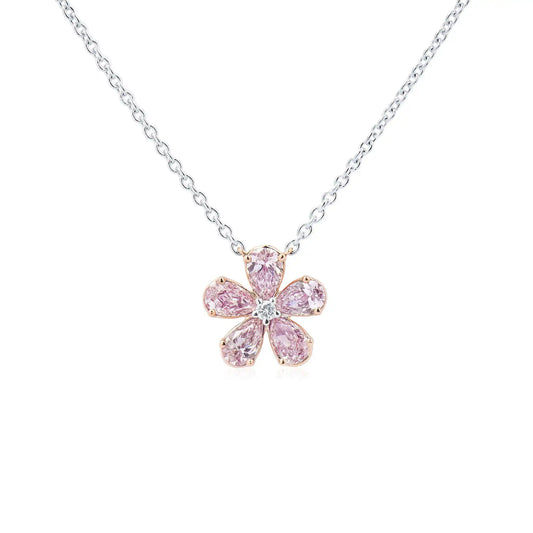 1.09ct Fancy Pink Pear Shape Diamond Necklace
