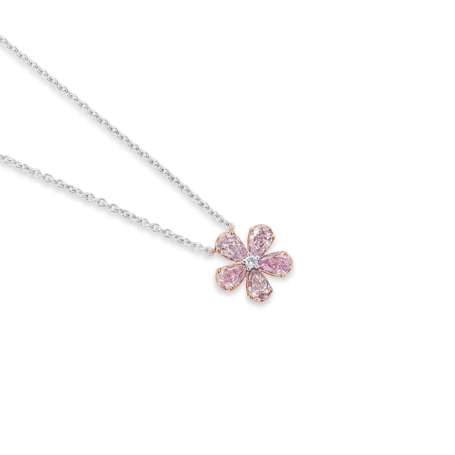 1.09ct Fancy Pink Pear Shape Diamond Necklace
