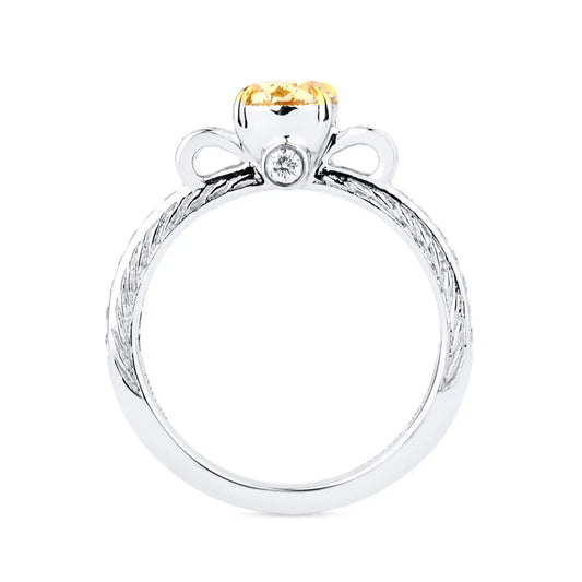 1.31ct Oval Cut Fancy Yellow Diamond Ring