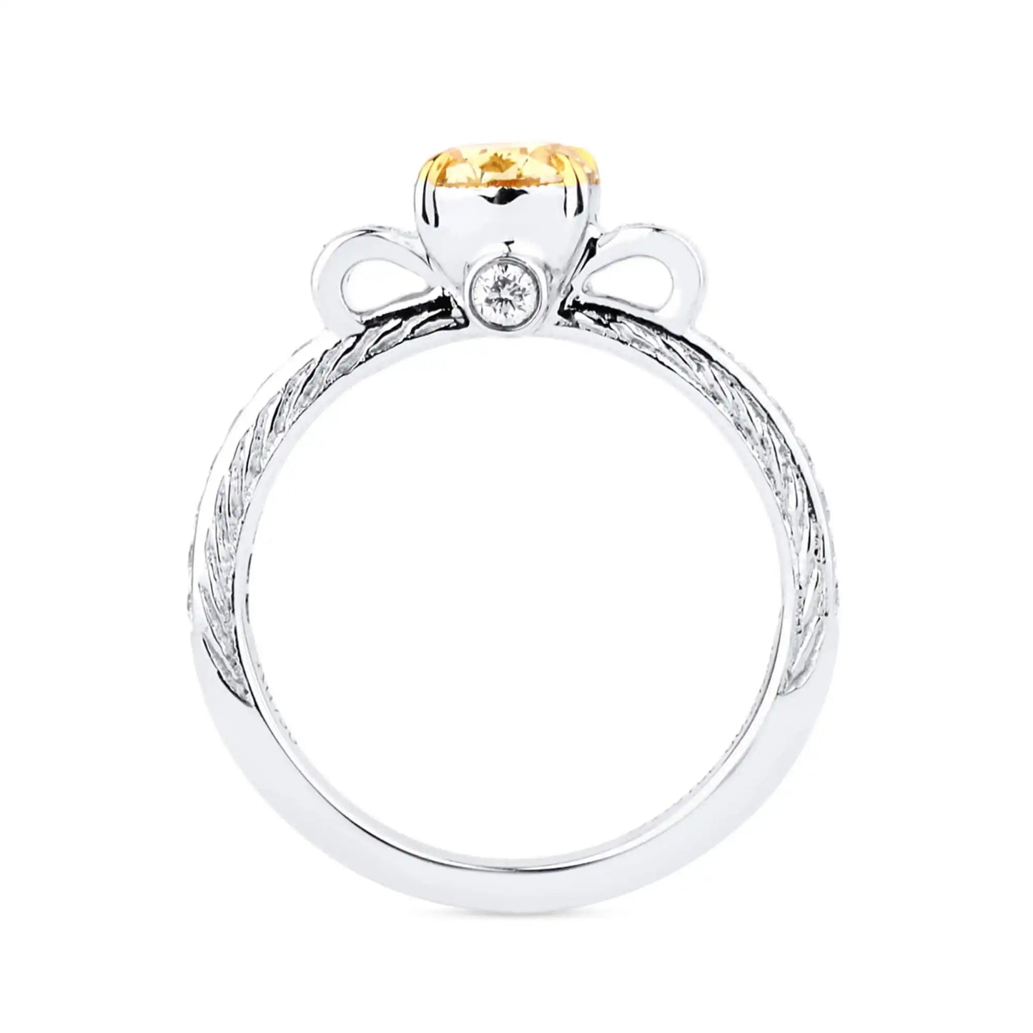 1.31ct Oval Cut Fancy Yellow Diamond Ring