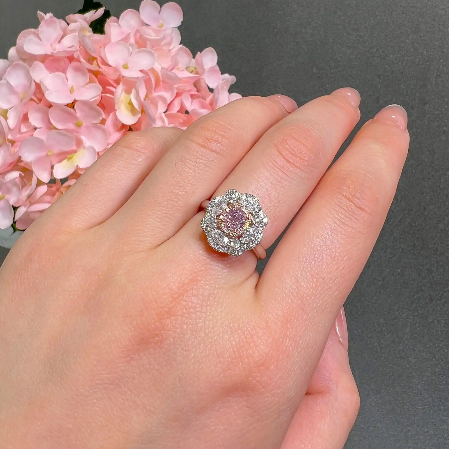 1.33ct Cushion Cut Fancy Yellow Diamond Ring