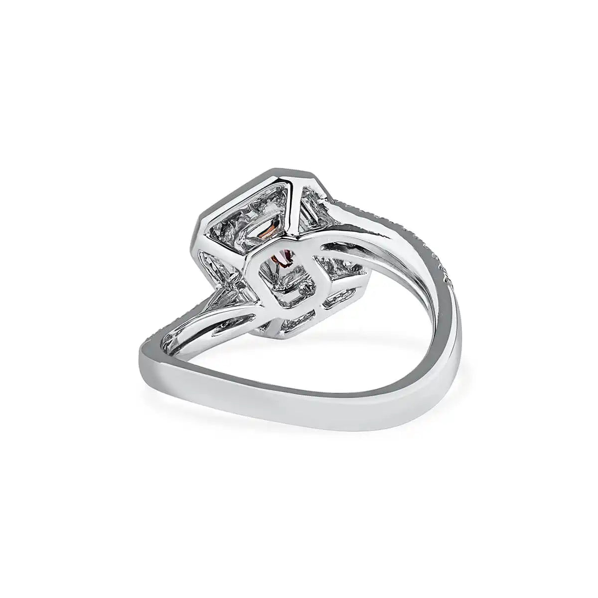 1.33ct Emerald Cut Gray Purple Diamond Ring