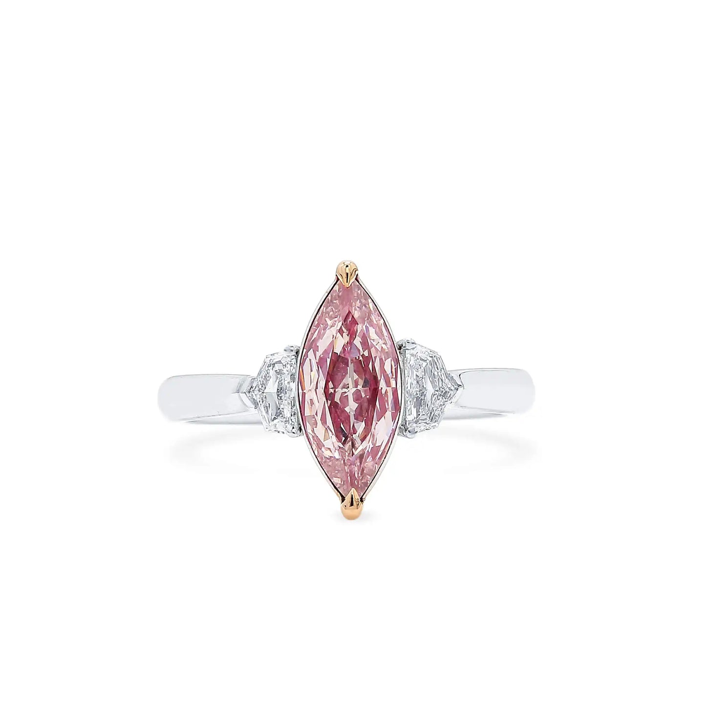 1.35ct Marquise Cut Light-Pink Diamond Ring
