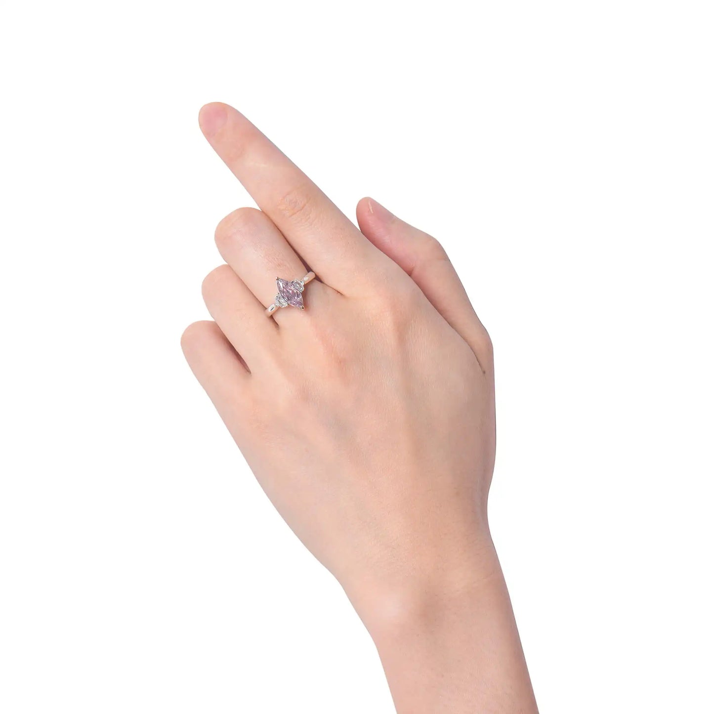 1.35ct Marquise Cut Light-Pink Diamond Ring