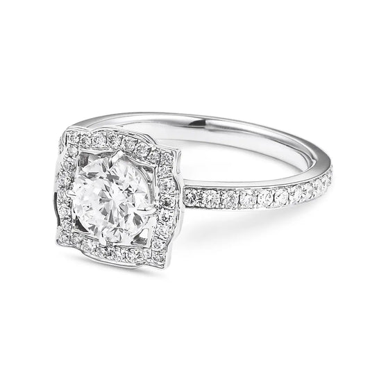 Anello con diamante bianco taglio brillante rotondo da 1,41 ct