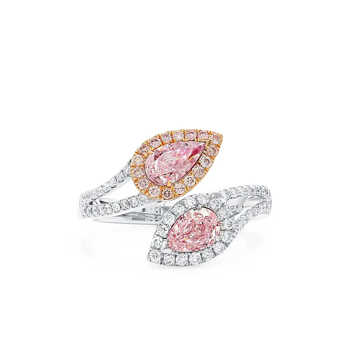 1.43ct Pear Cut Fancy Light Pink Diamond Ring