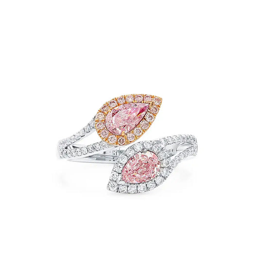 1.43ct Pear Cut Fancy Light Pink Diamond Ring