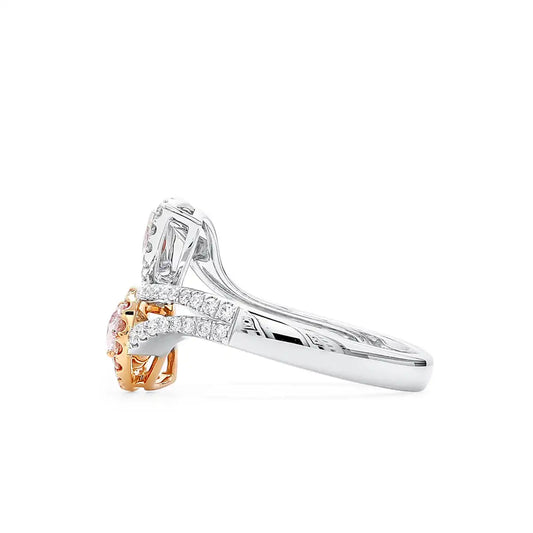 1.43ct Pear Cut Fancy Light Pink Diamond Ring